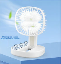 Mini Usb Rechargeable Fan Desktop Foldable With Led Light