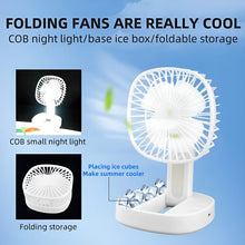 Mini Usb Rechargeable Fan Desktop Foldable With Led Light