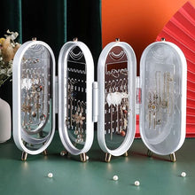 Screen Folding Jewelry Box Jewellery Box Organiser With Mirror (random Color)